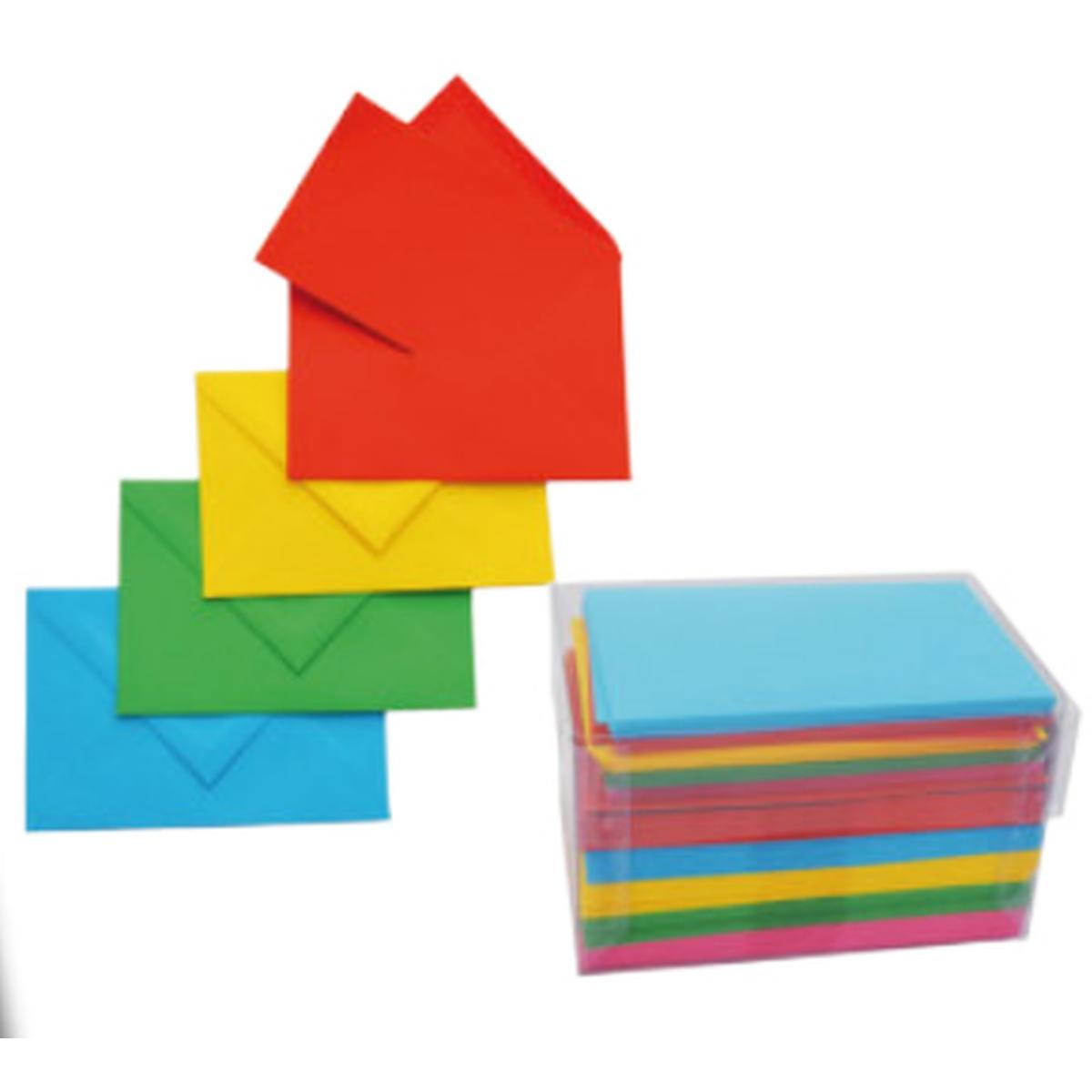 Buste con biglietto neon - formato 4 (11,2 x 7,6 cm) - 100+100 pz