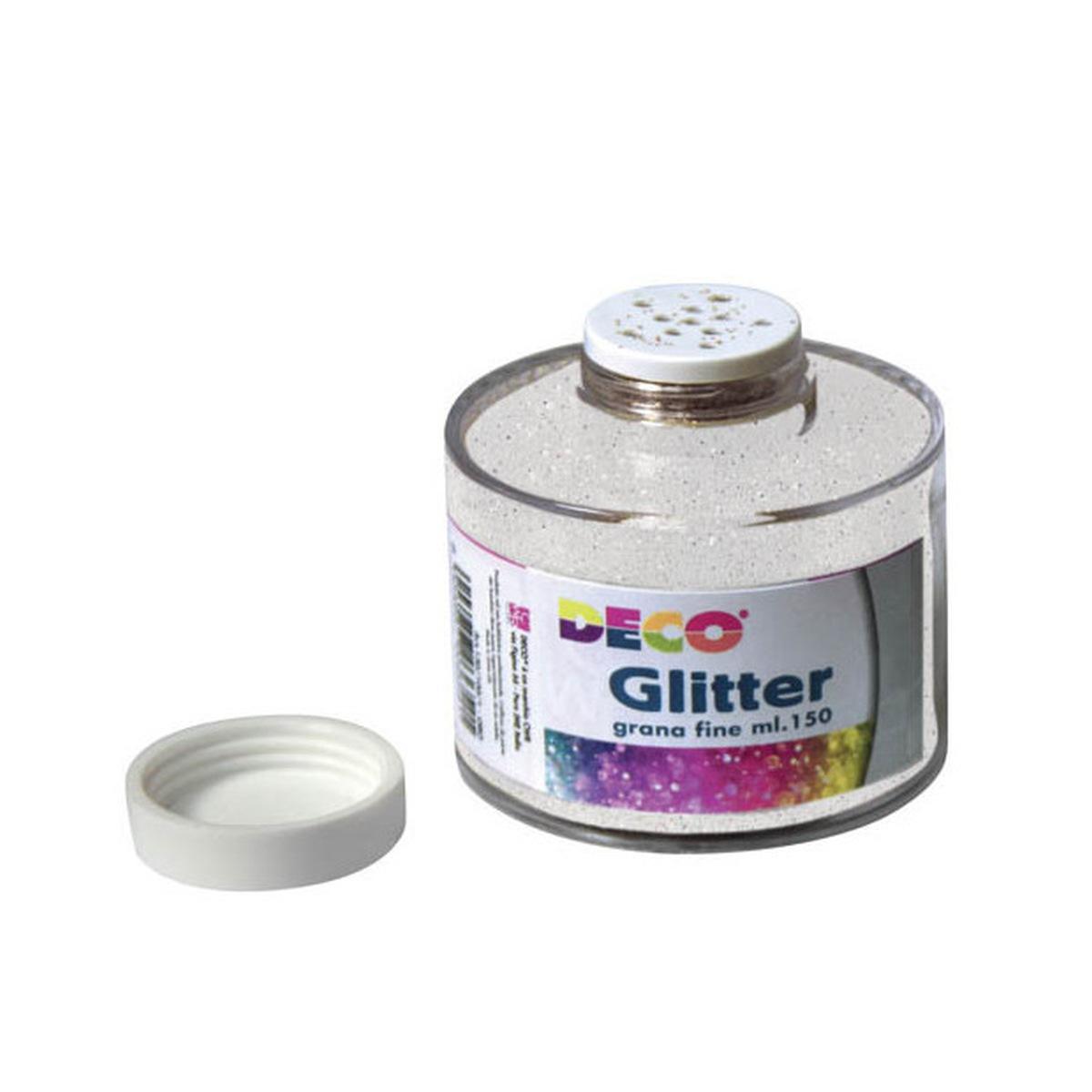 Deco - glitter grana fine in barattolo con tappo dosatore - 150 ml
