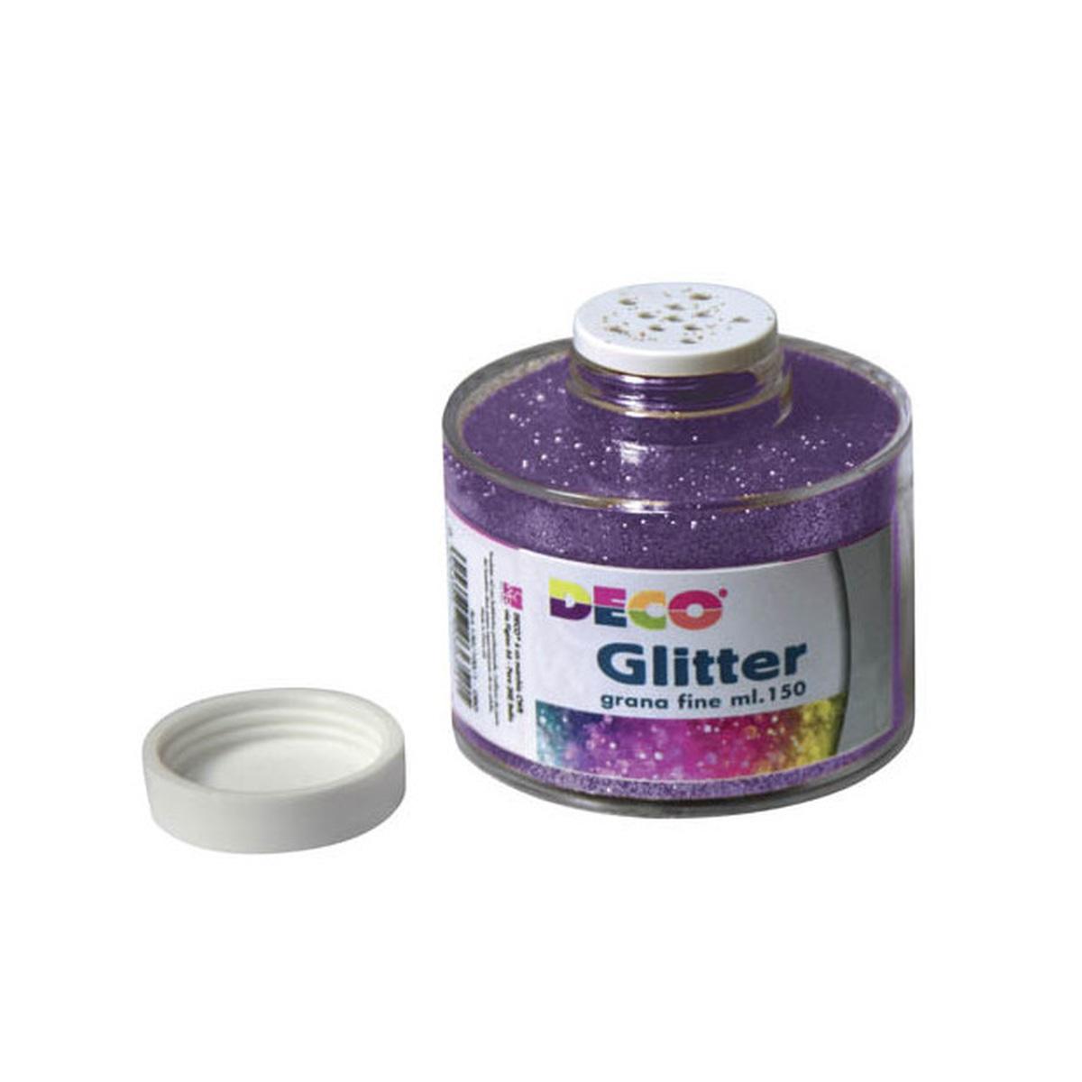 Deco - glitter grana fine in barattolo con tappo dosatore - 150 ml