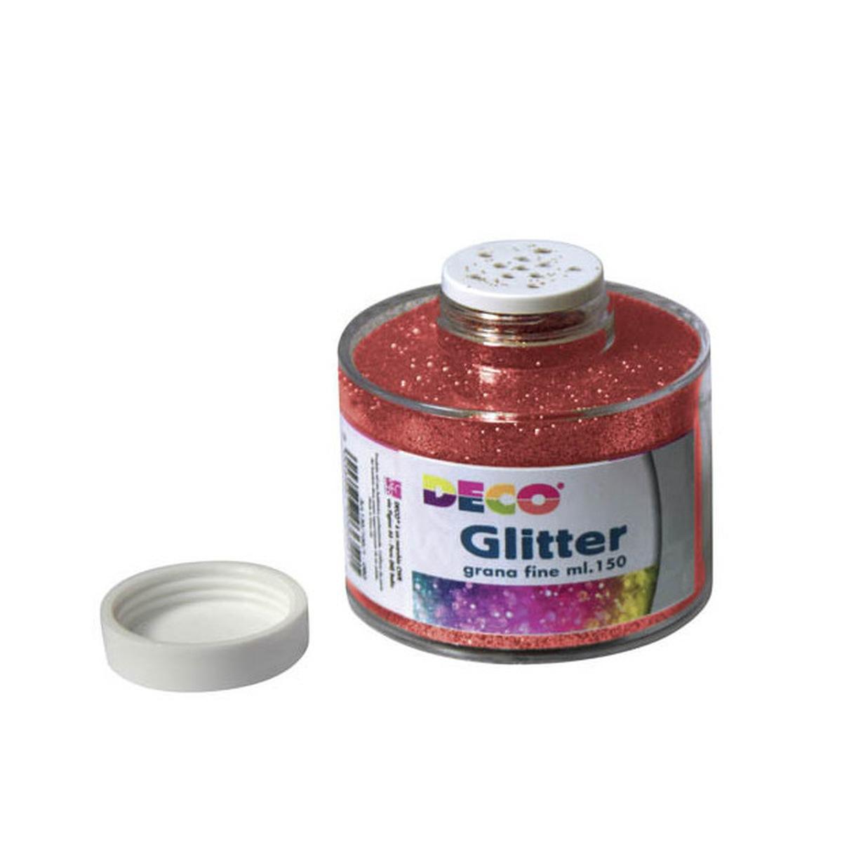 Deco - glitter grana fine in barattolo con tappo dosatore - 150 ml