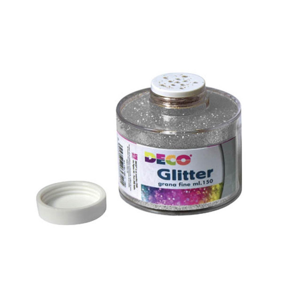 Deco - glitter grana fine in barattolo con tappo dosatore - 150 ml