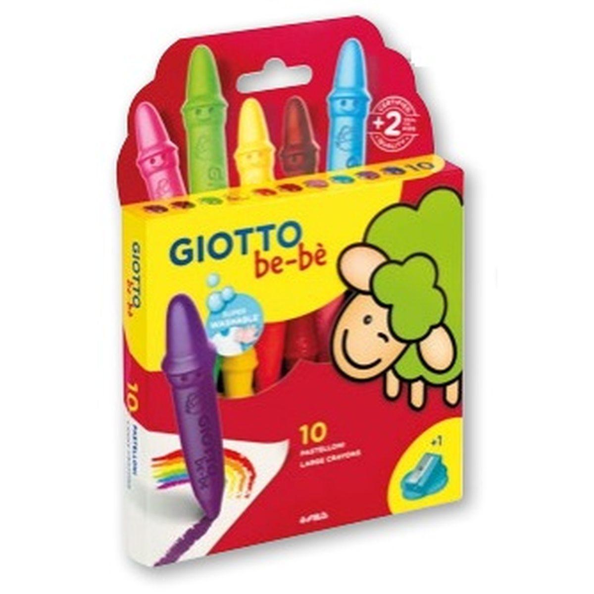 Giotto be-be' astuccio 10 pastelloni cera + appuntapastellone