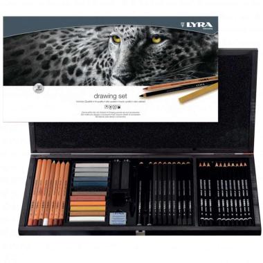 Lyra drawing set large - cassetta in legno 47 pz