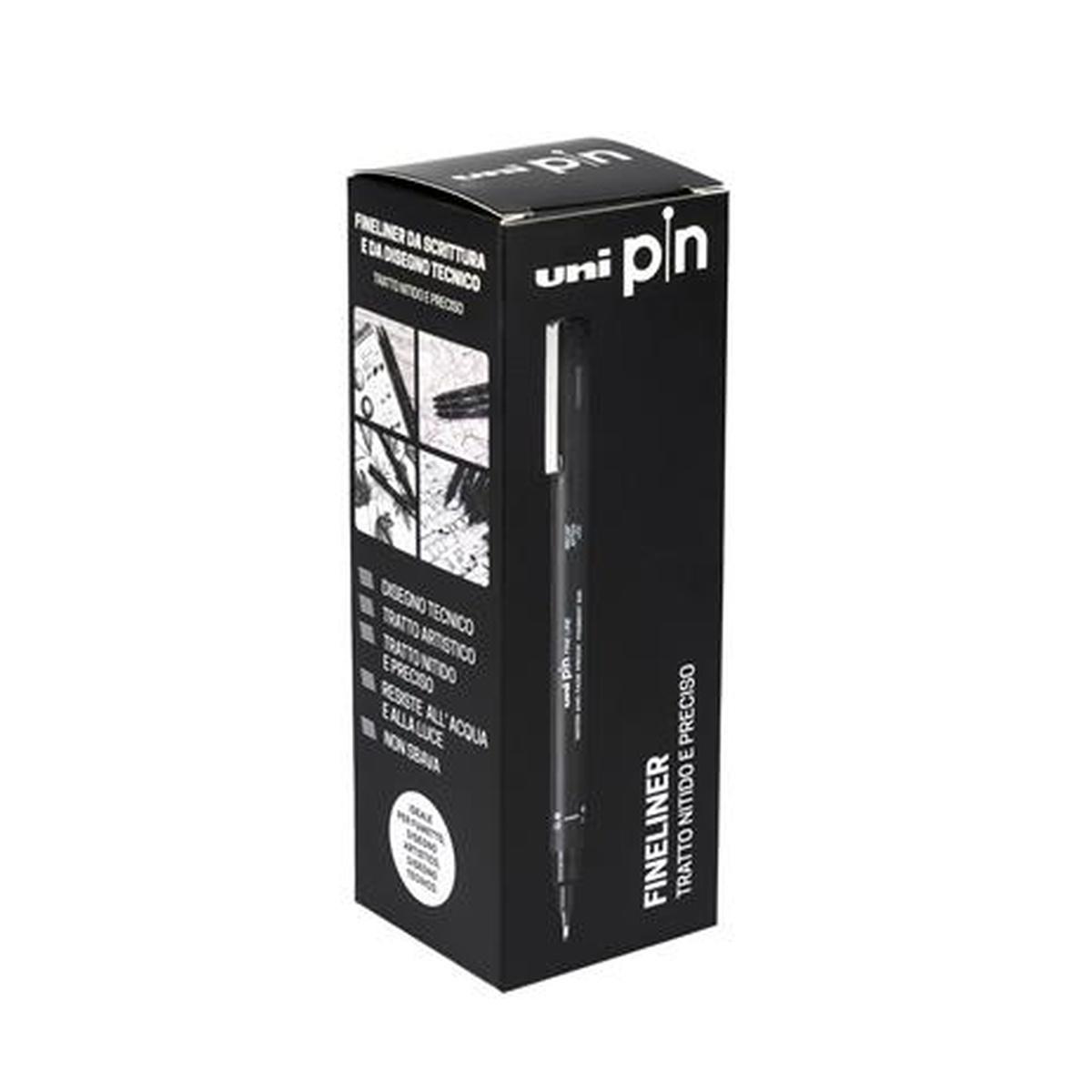 Unipin designer set- 11 fineliner unipin con inchiostro nero in punte assortite