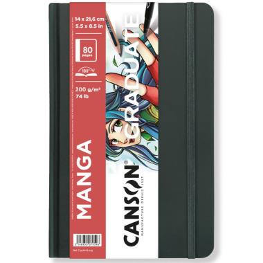 Canson graduate manga - carta disegno grana liscia 200 gr -  a5 sketchbook 40 fogli