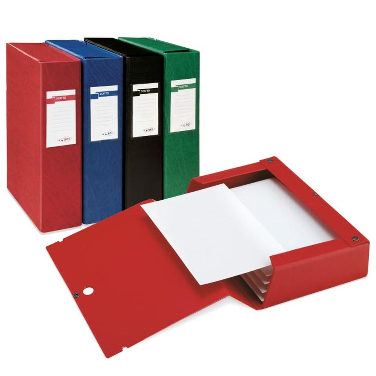 Scatto - cartella in colpan tre lembi con bottone - dorso 8 cm