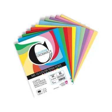 Deco - cromatica 80 - carta colori tenui/forti assortiti - 70 x 100 cm - 80 gr - 50 fg