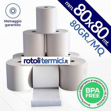 Umbria rotoli - rotoli termici per scommesse - 80 x Ø 80 x 12 mm - 80 gr - 5 pz - bpafree