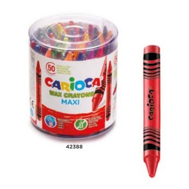 Carioca wax crayons maxi - pastelli a cera maxi - 50 pz