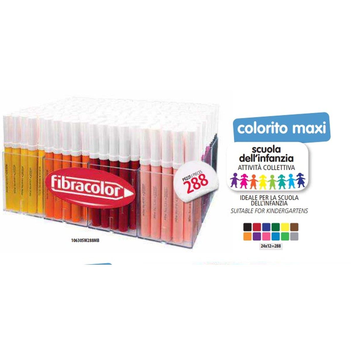 Fibracolor colorito maxi - pennarelli punta grossa - multiscatola 288 pz
