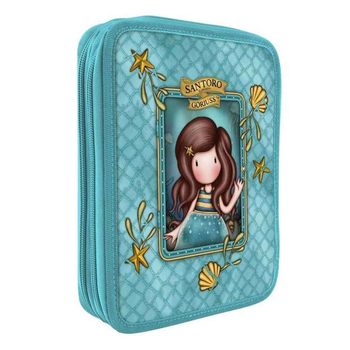 Santoro  double filled pencil case - astuccio 2 zip gorjuss