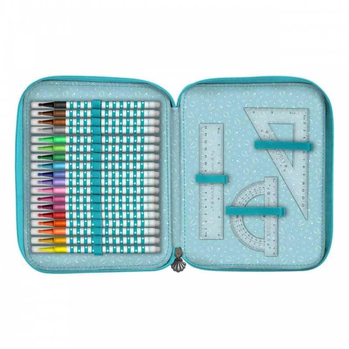Santoro  double filled pencil case - astuccio 2 zip gorjuss