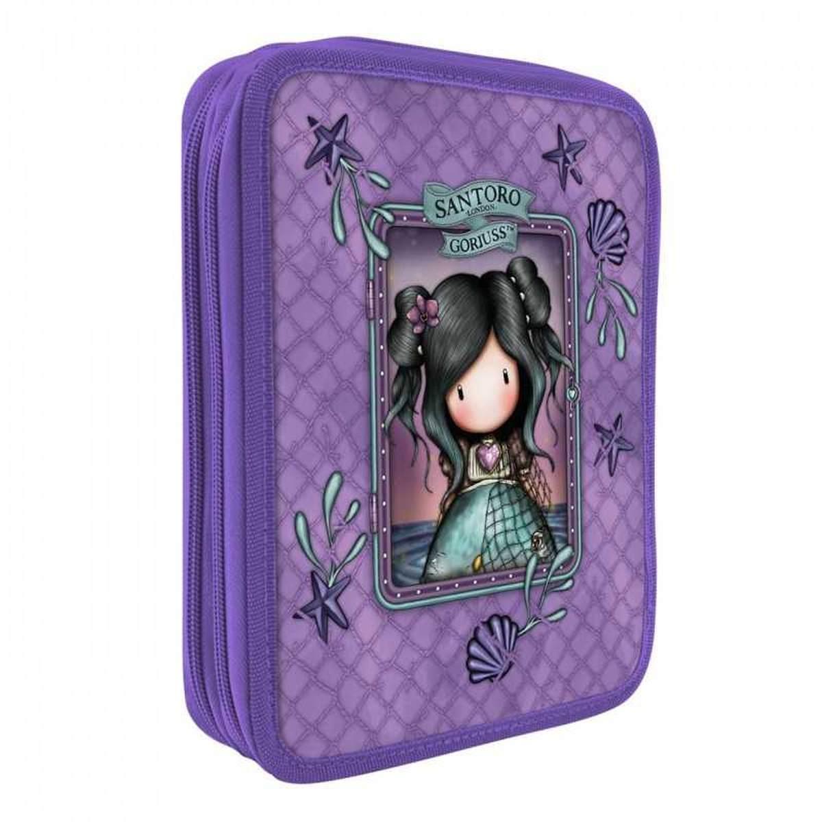 Santoro  double filled pencil case - astuccio 2 zip gorjuss