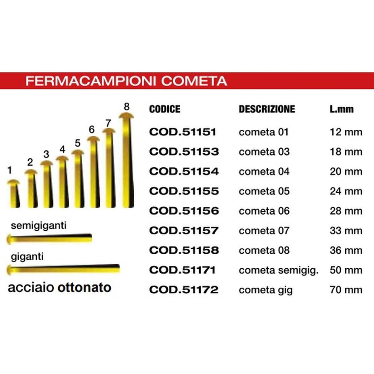 Molho leone fermacampioni cometa n.8 - 36 mm - 100 pz