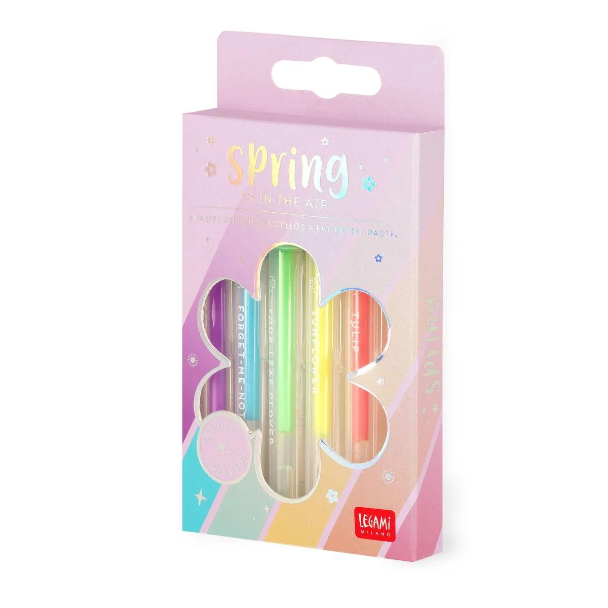 Legami - set di 6 penne gel pastello - spring is in the air