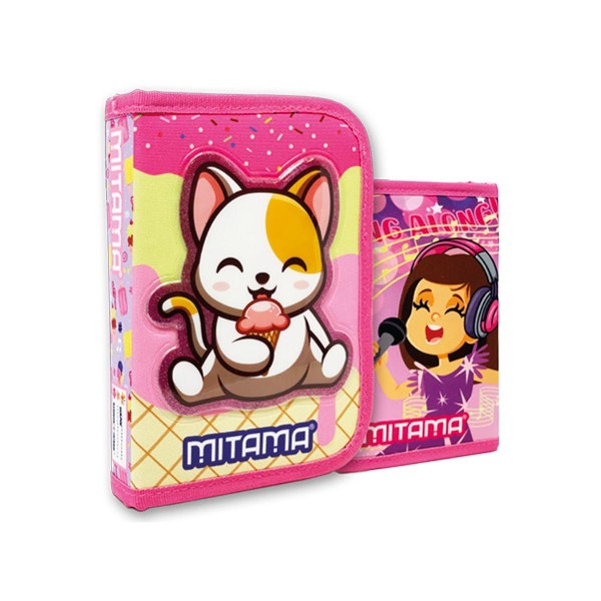 Mitama - astuccio asilo 1 zip con corredo spinny double face boy/girl - 14 pz