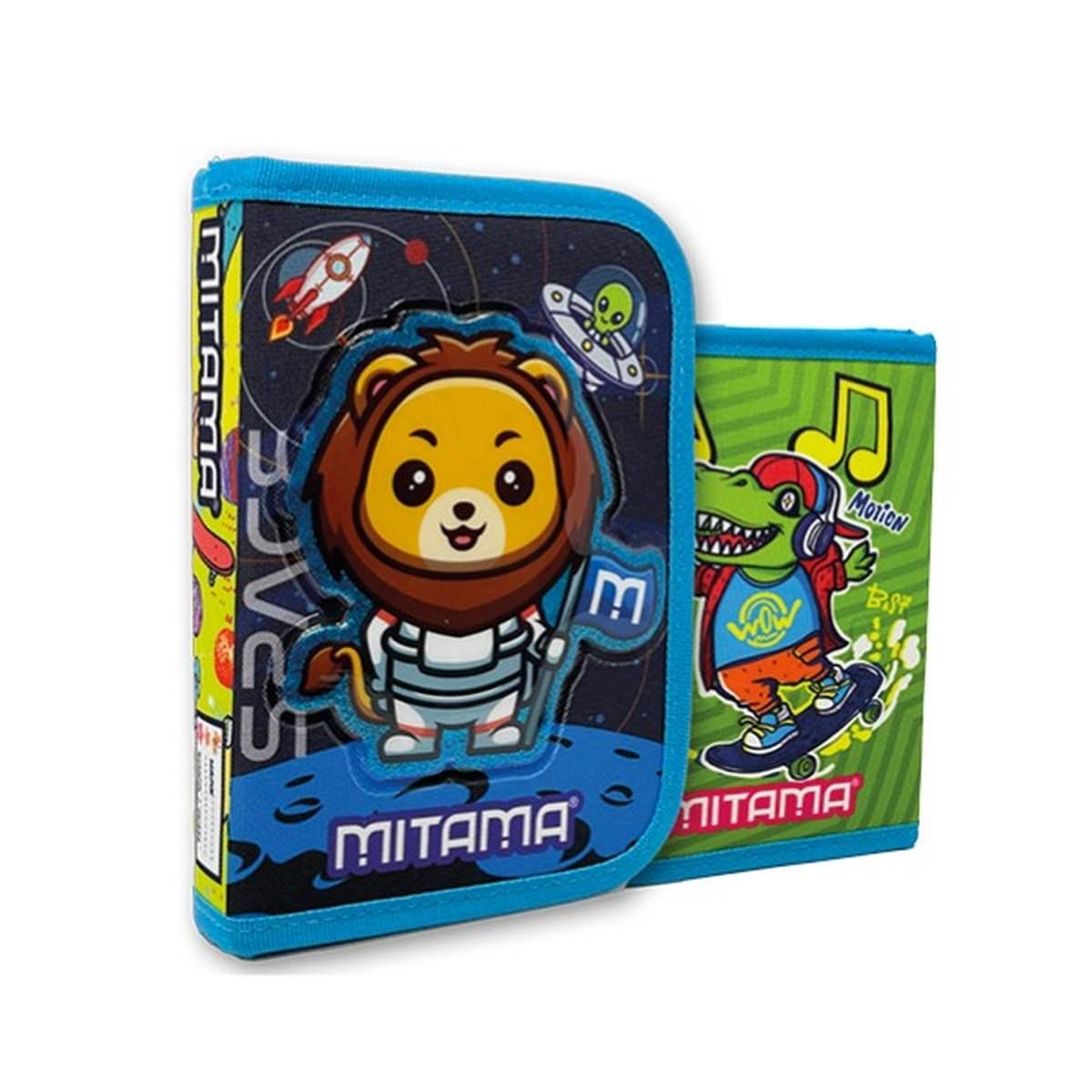 Mitama - astuccio asilo 1 zip con corredo spinny double face boy/girl - 14 pz