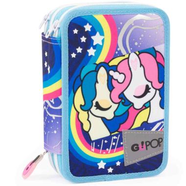 Astuccio 3 zip con corredo unicorn gopop