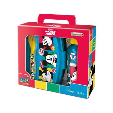 Mickey gift box borraccia all. 400 ml + portamerenda c/posate