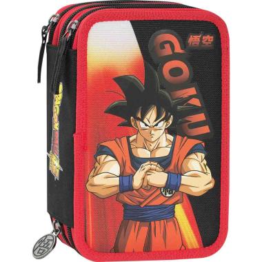 Astuccio 3 zip dragon ball nero/rosso/giallo