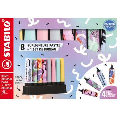 Stabilo desk set 8 evidenziatore boss original pastel + 4 boss original by ju schnee