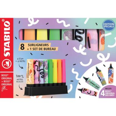 Stabilo desk set 8 evidenziatore boss original fluo + 4 boss original by ju schnee