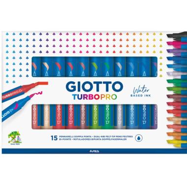 Pennarello doppia punta giotto turbo pro - 15 colori