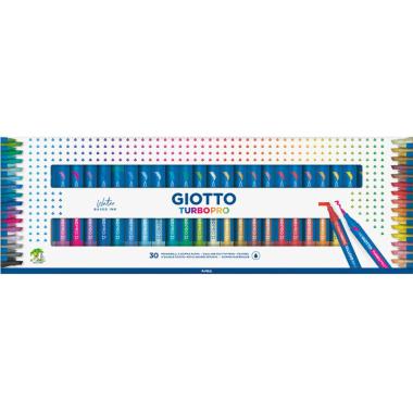 Pennarello doppia punta giotto turbo pro - 30 colori