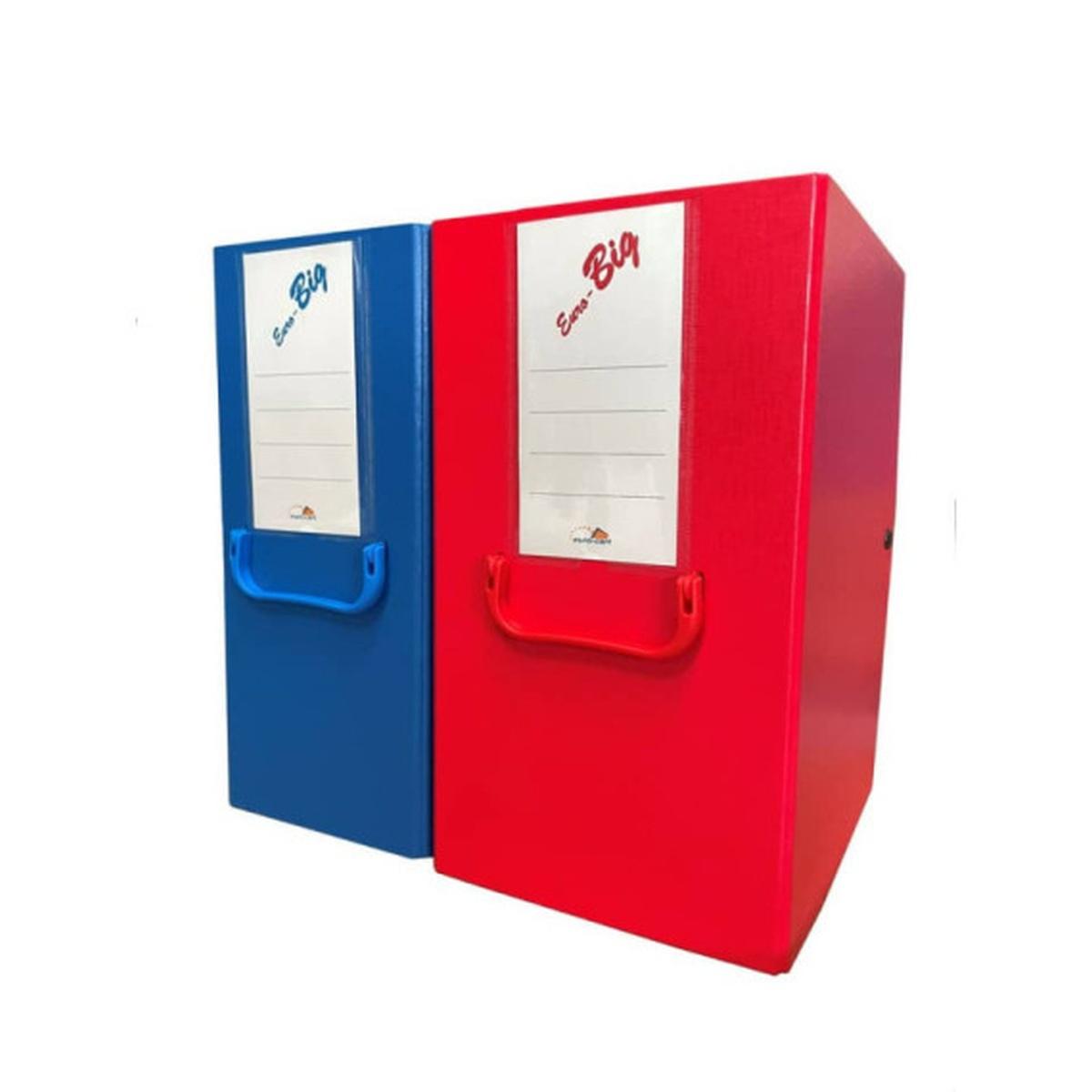 Euro-big portaprogetti con bottone e maniglia - dorso 20 cm - blu