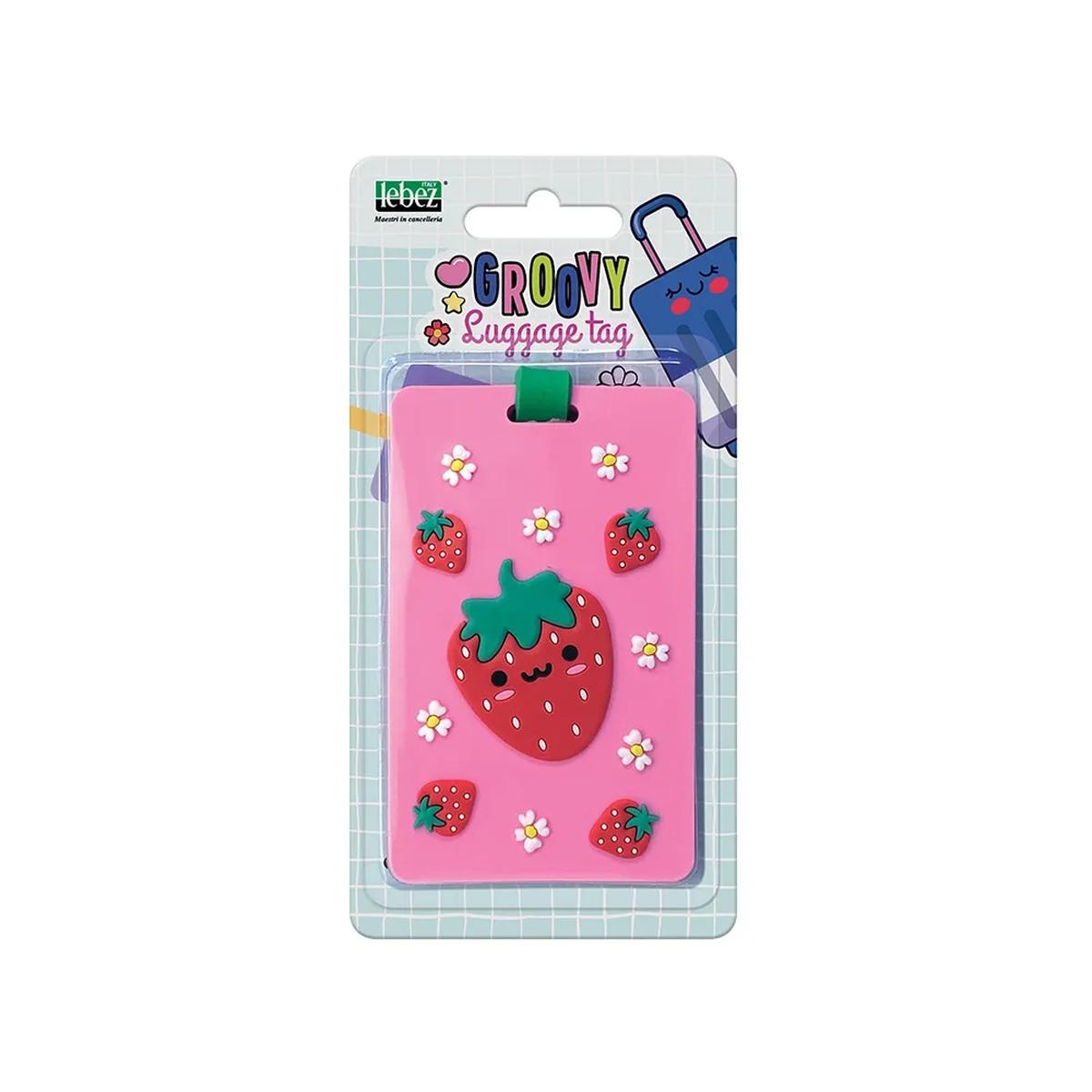 Targhette per valigia groovy in silicone con decorazioni in rilievo