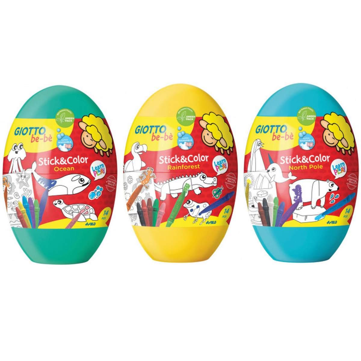 Stick & color eggs set giotto be-be'