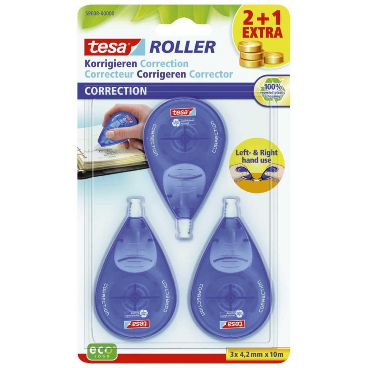 Tesa® ecologo® set 3 correttori monouso - 4,2 mm x 10 m