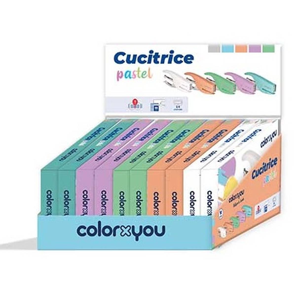 Cucitrice a pinza in acciaio cromato e verniciato- colore pastello