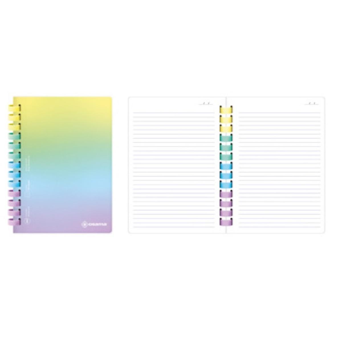 Quaderno spirale pp senza fori a5 80 gr. 120 fogli 1 rigo rainbow pastel osama