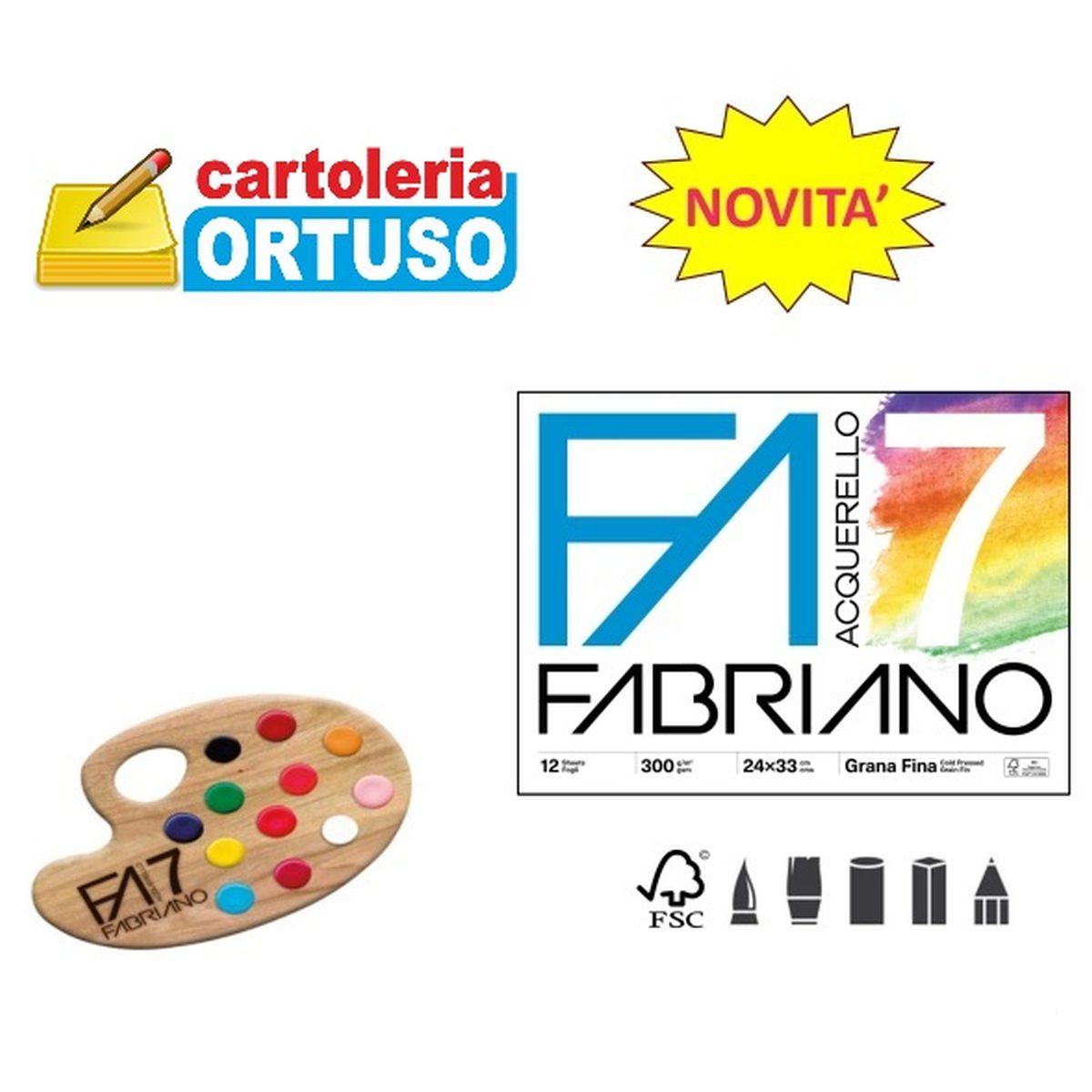 Fabriano acquarello blocco f7 24 x 33 cm grana fine 12 ff 300gr