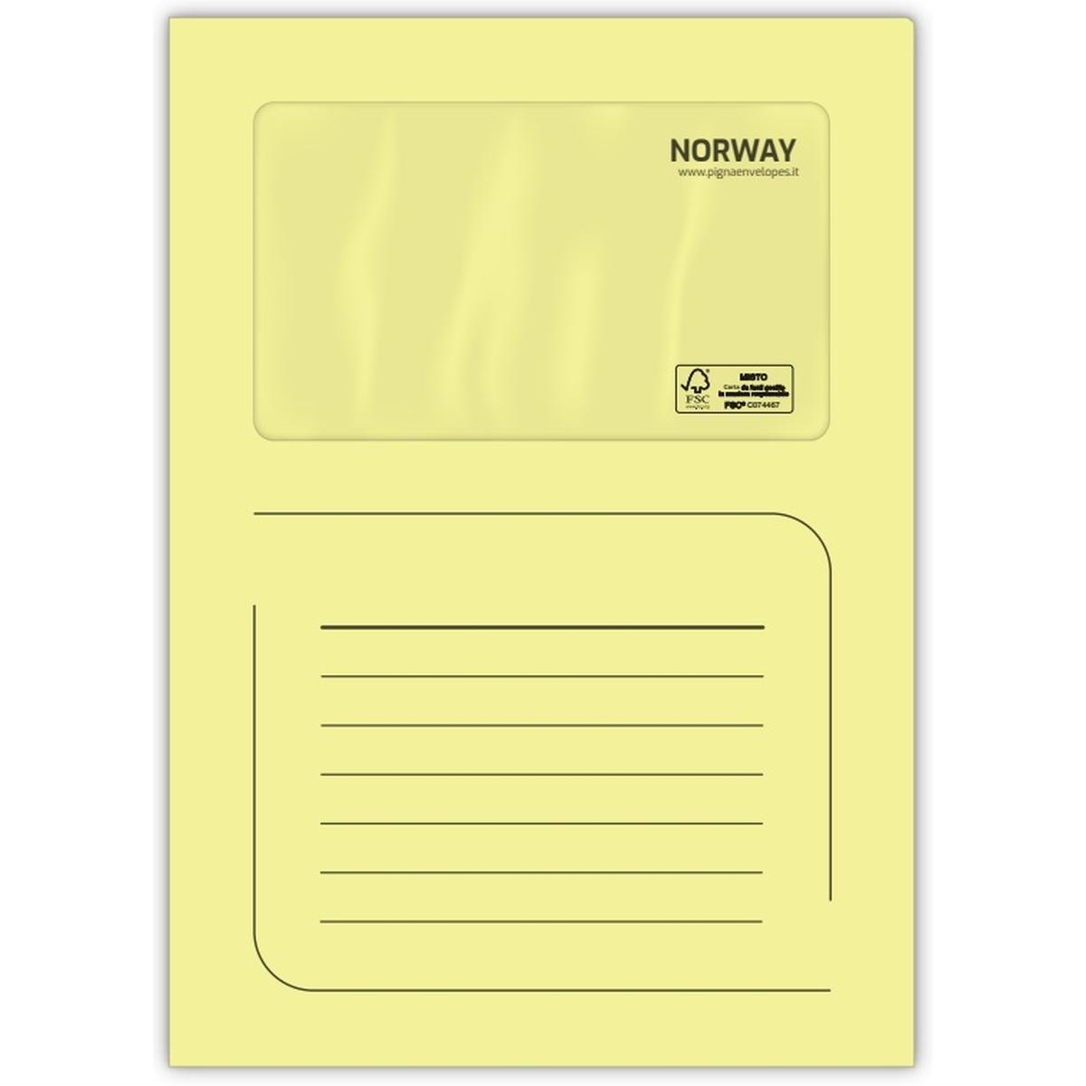 Cartelle norway 220 x 310 mm con finestra 100 x 170 mm - 50 pz