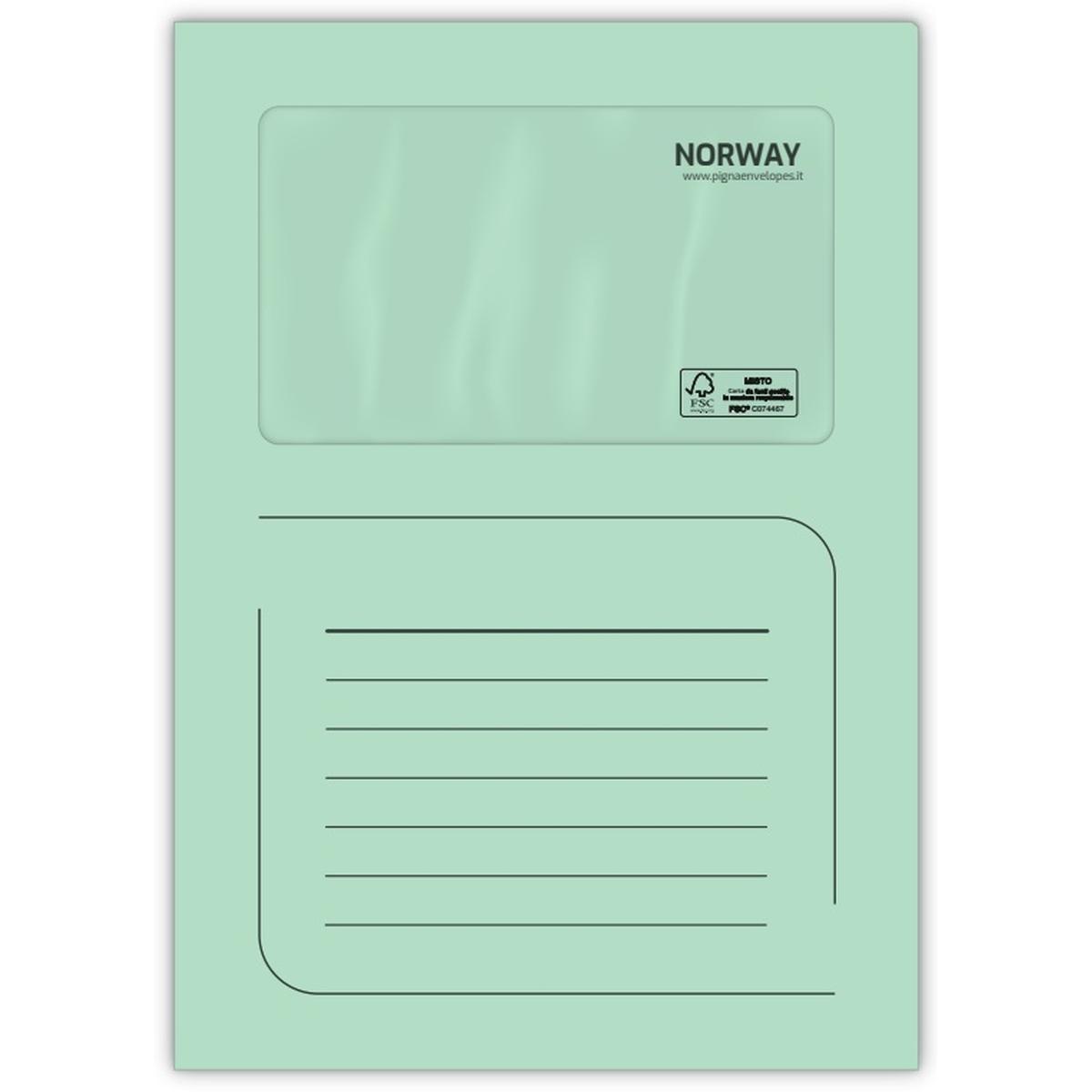 Cartelle norway 220 x 310 mm con finestra 100 x 170 mm - 50 pz