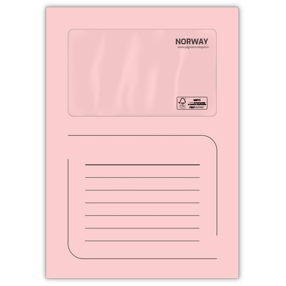 Cartelle norway 220 x 310 mm con finestra 100 x 170 mm - 50 pz