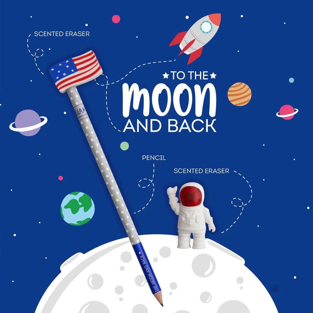 Legami set di 2 gomme e 1 matita - to the moon and back