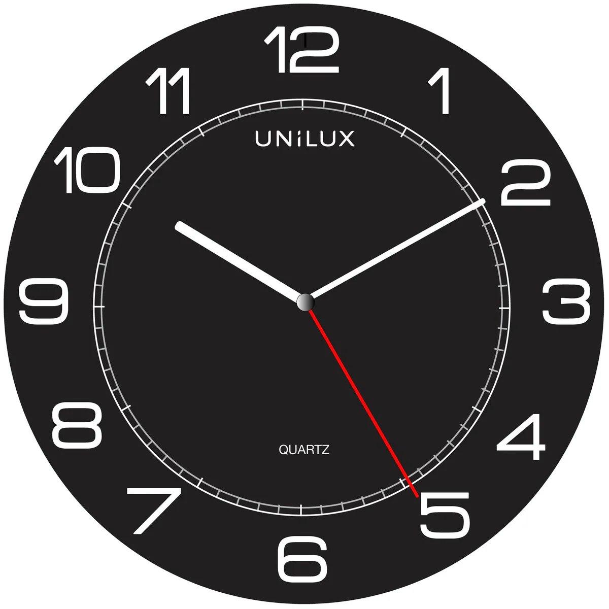 Unilux orologio da parete mega - Ø 57,5 cm - quarzo - nero