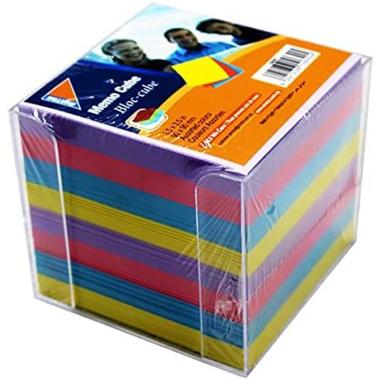 Mintra cubo per appunti collato con dispenser - colorato - 800 ff - 9 x 9 x 9 cm