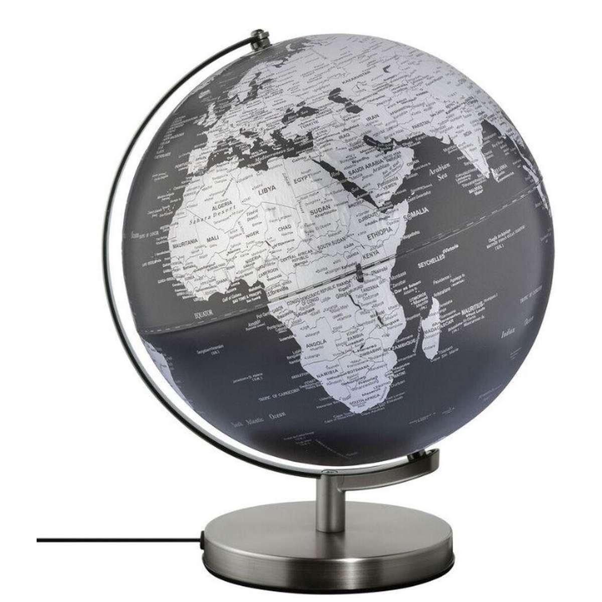Mappamondo a luce stellar light touch - Ø300mm/alt.380mm - nero/argento