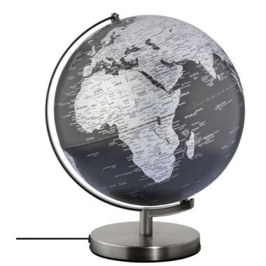 Mappamondo a luce stellar light touch - Ø300mm/alt.380mm - nero/argento