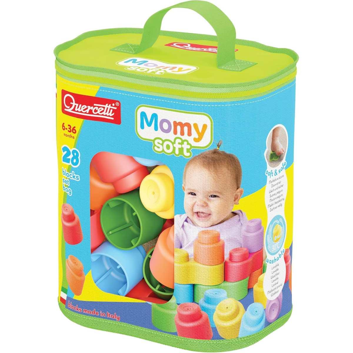 Quercetti momy soft bag costruzioni morbide 28 pezzi