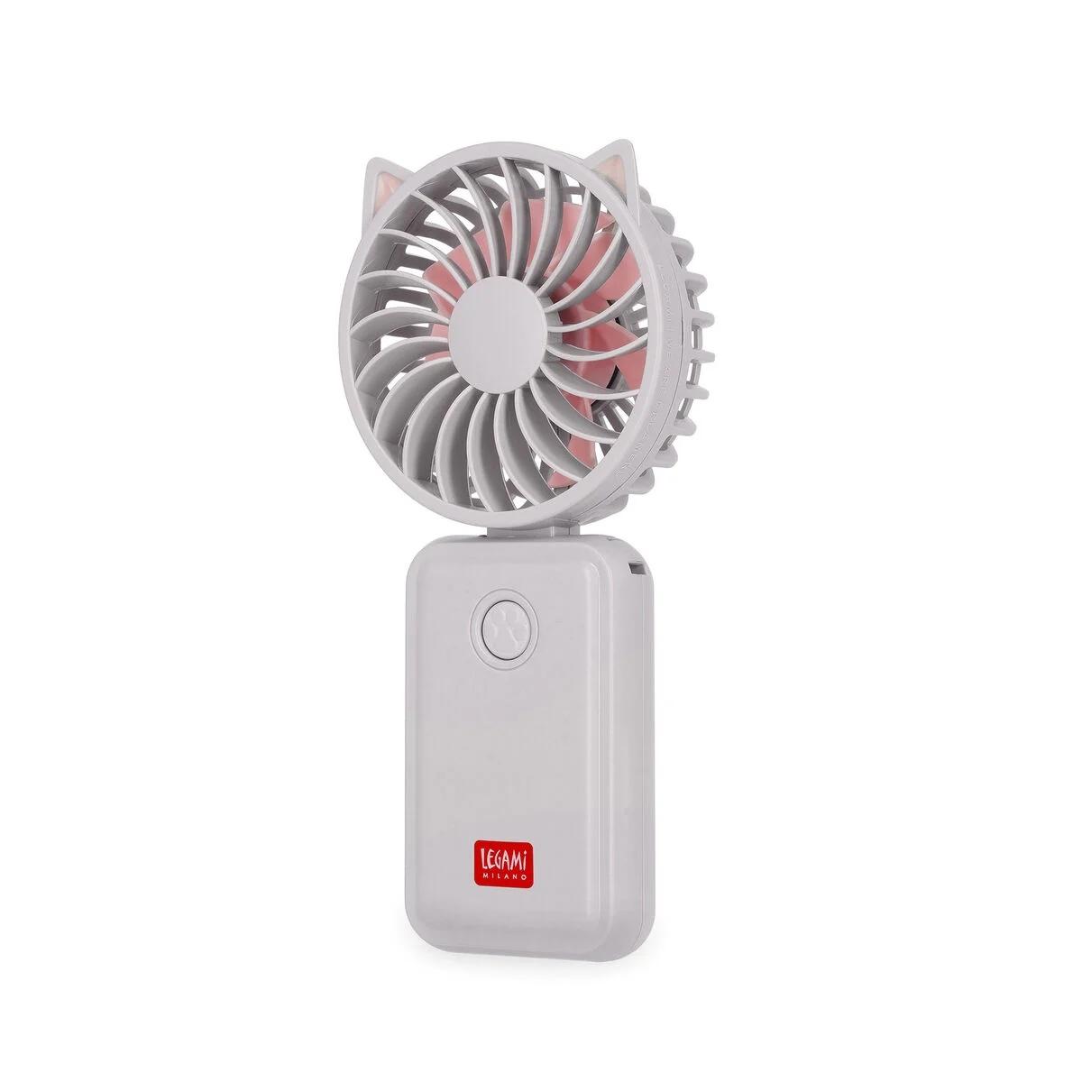 Legami mini fan - rechargeable foldable fan - kitty