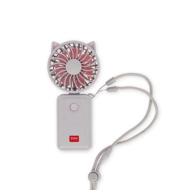 Legami mini fan - rechargeable foldable fan - kitty