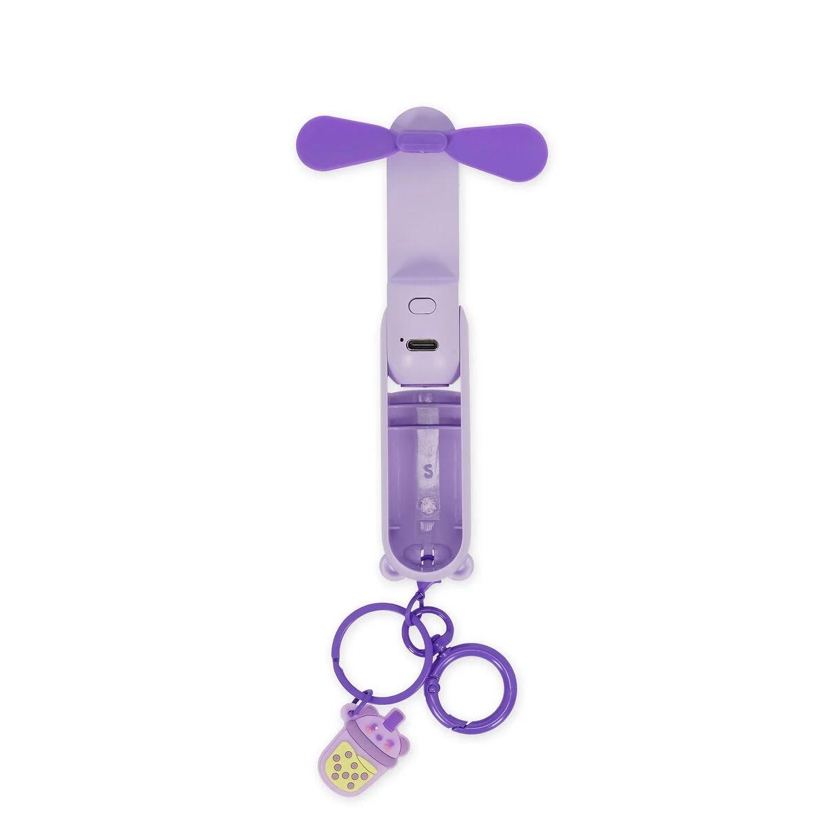 Legami mini fan - rechargeable portable fan - teddy bear lilac