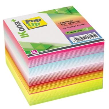 Ikona+ - pop-up cubo carta per appunti - 740fg - 95 x 95 mm - rainbow