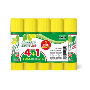 Lebez - colla stick coprex 21 gr - set 4 + 1 - pack 6 pz