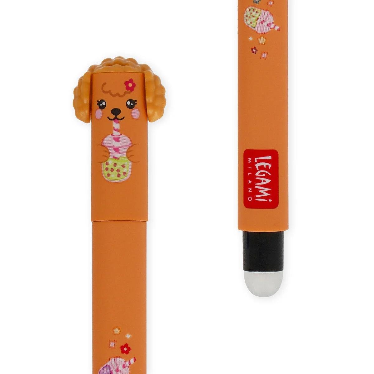 Legami set di 3 penne cancellabili - fur-ever friends - golden + bulldog + poodle